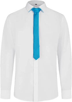 White Shiny Silk Feel Smart Casual Shirt with Tie & Cufflinks