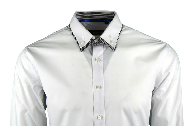 White Button Down Double Collar Shirt