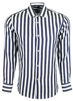 Blue Thick Stripe Shirt