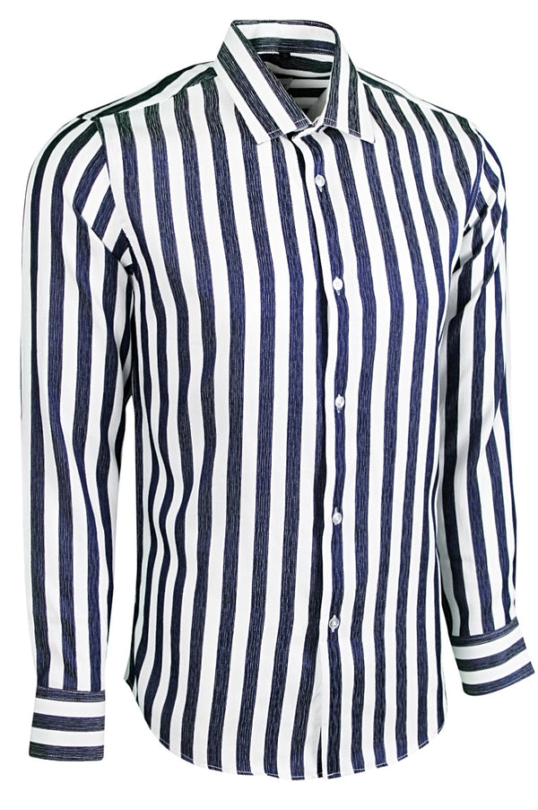 Blue Thick Stripe Shirt