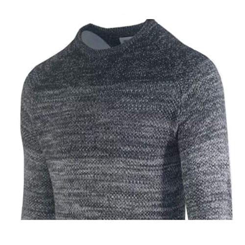 D & H Men's Jumper Crew Neck Knitted Sweater Classic Fit Long Sleeve Pullover Autumn Winter Casual