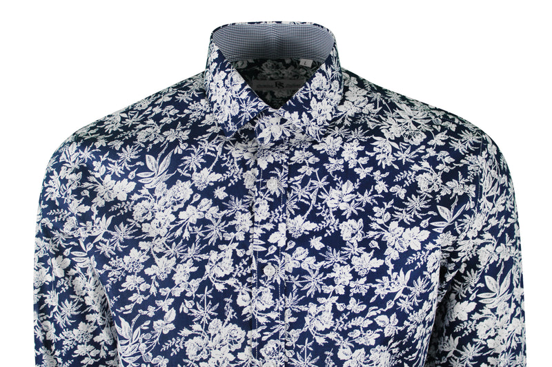 Navy Floral Print Shirt