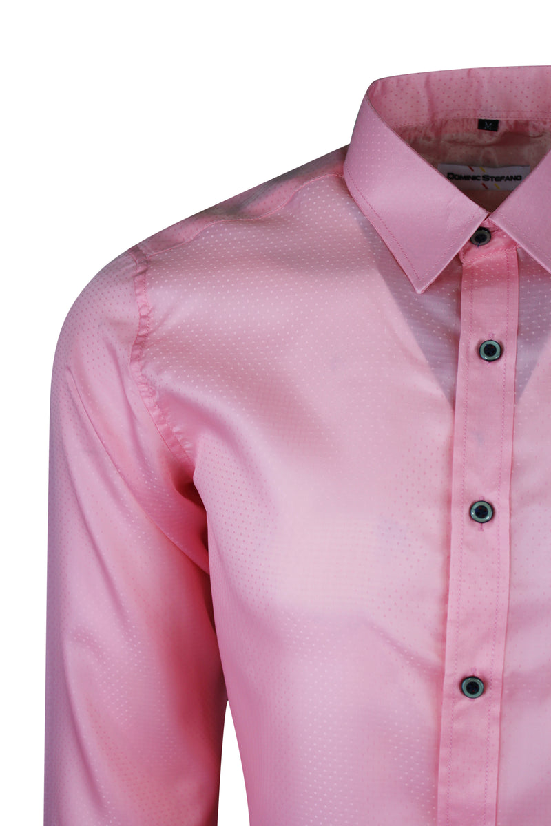 Pink Geometric Dot Satin Shirt