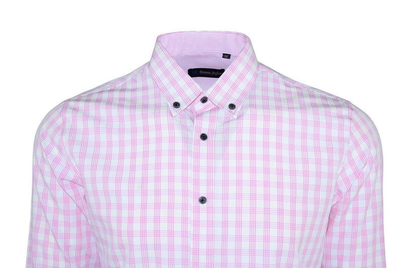 Pink Button Down Check Shirt