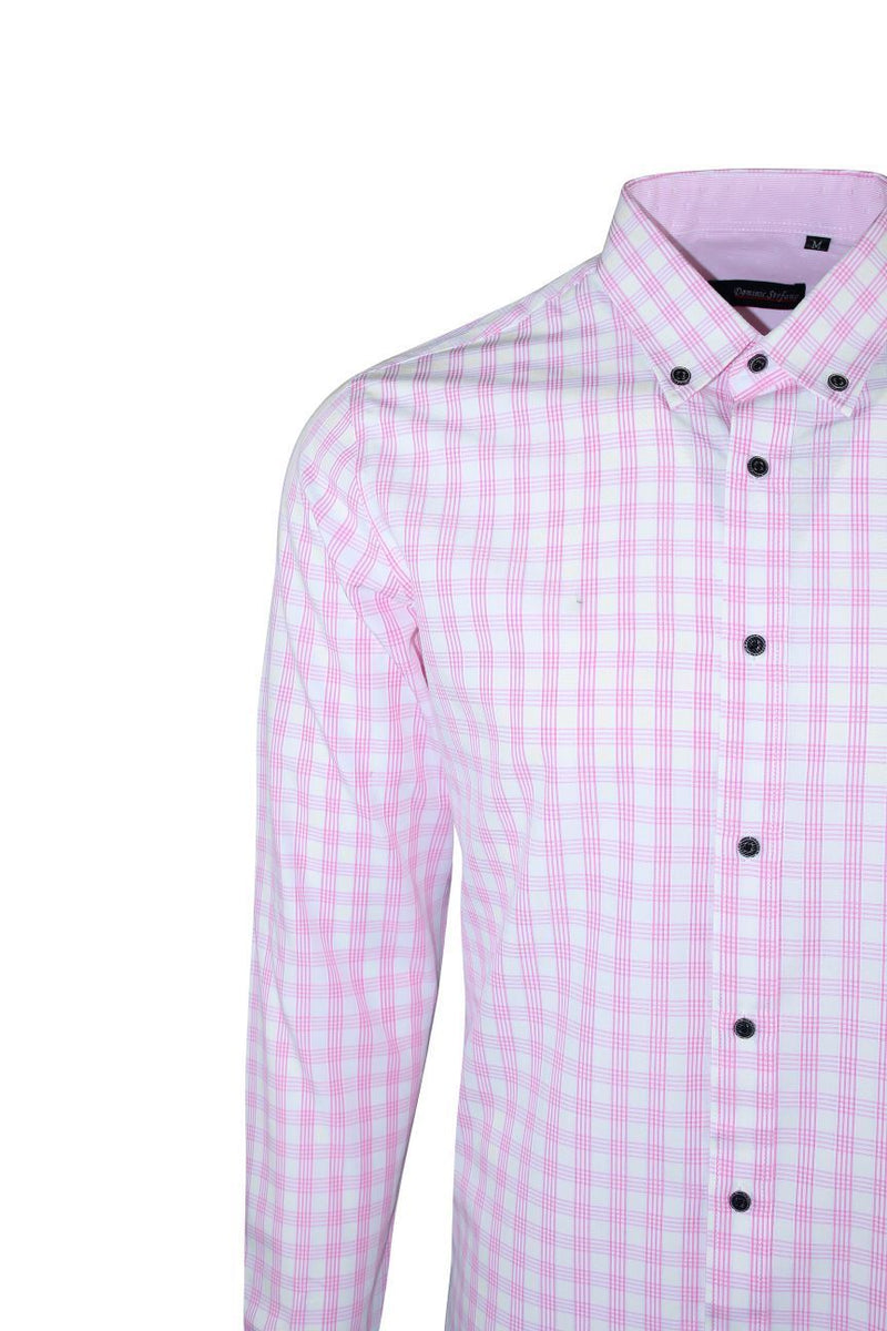 Pink Button Down Check Shirt